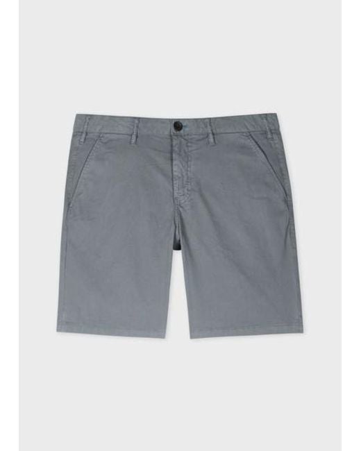 Paul Smith Gray Cotton-Twill 'Broad Stripe Zebra' Shorts for men