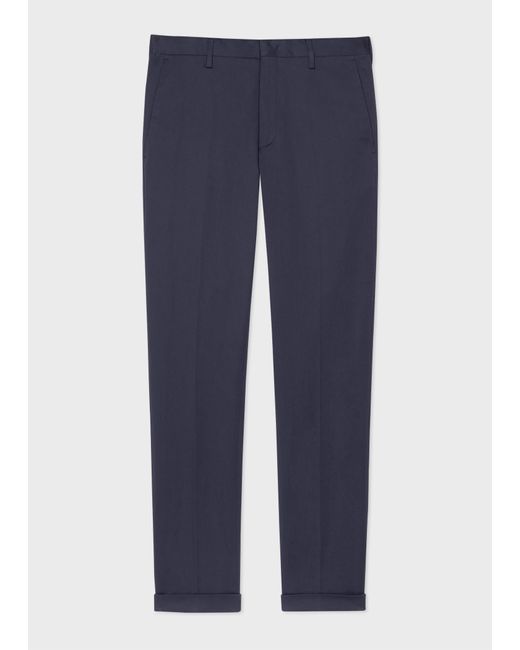 Paul Smith Blue Slim-Fit Washed Cotton-Stretch Chinos for men