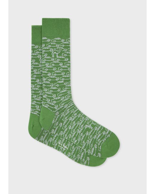 Paul Smith Green 'Cars And Camels' Socks for men