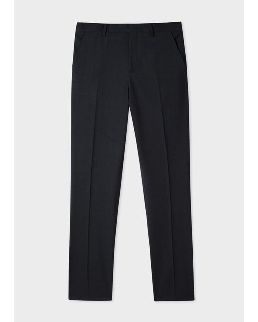 Paul Smith Blue Slim-Fit Charcoal Wool 'A Suit To Travel In' Pants for men