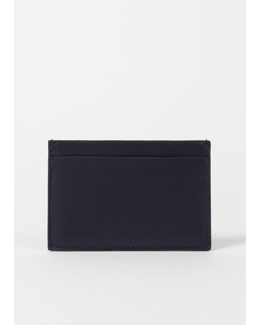 Paul Smith Blue Navy Leather Monogrammed Credit Card Holder