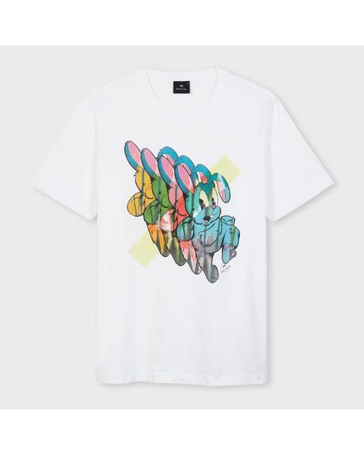 Paul Smith White 'Bunny Repeat' Print T-Shirt for men
