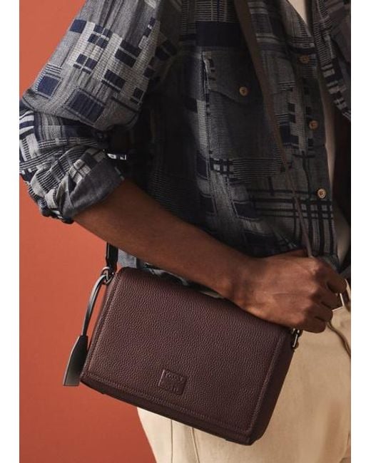 Paul Smith Purple Leather Cross Body Bag