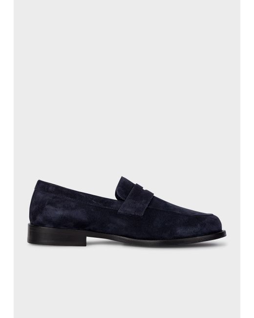 Paul Smith Blue Navy Suede 'domingo' Loafers for men