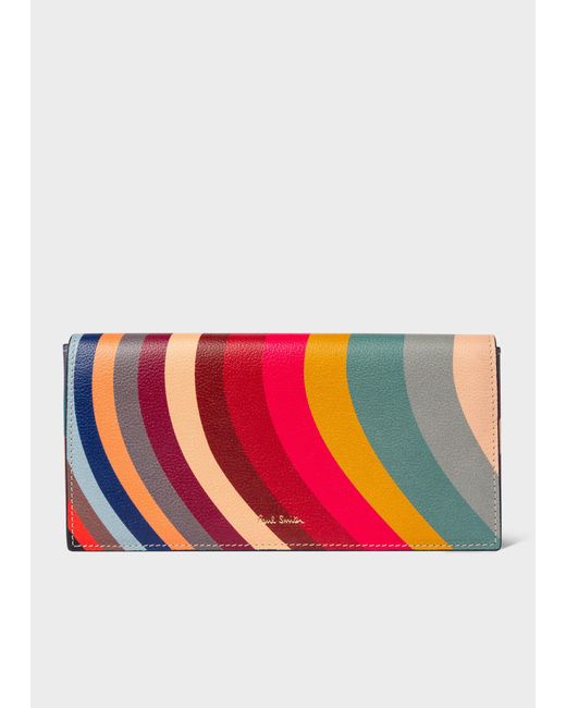Paul Smith Red 'swirl' Leather Tri-fold Wallet