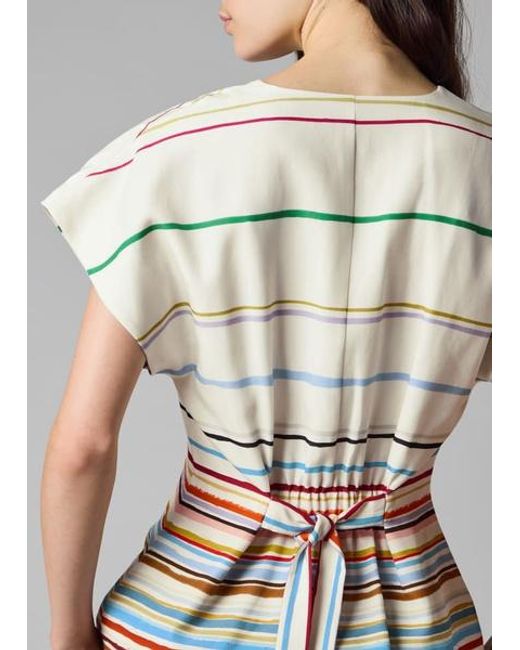 Paul Smith White 'Painted Signature Stripe' Short Sleeve Top