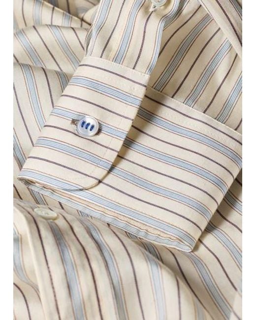 Paul Smith White Regular-Fit And Stripe Lyocell-Silk Shirt for men