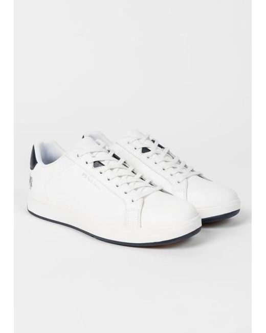Paul Smith White Leather 'Albany' 'Zebra' Trainers for men