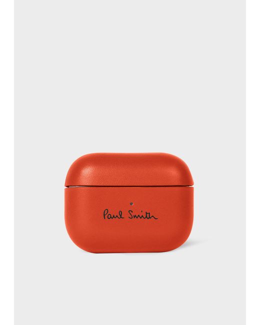 Paul Smith Red X Native Union - Burnt Orange Leather Airpod Pro Case for men