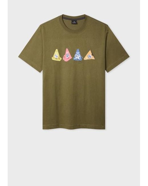 Paul Smith Green 'Cones' Print T-Shirt for men