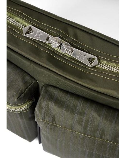Paul Smith Green 'Laser Stripe' Recycled-Nylon Cross-Body Bag for men