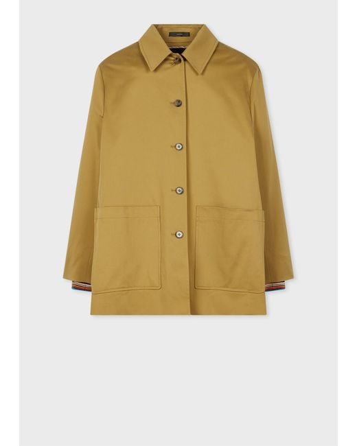 Paul Smith Yellow Khaki Cotton-Blend Work Jacket With Detachable Gilet