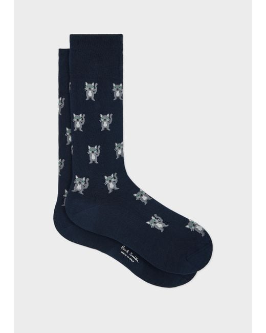 Paul Smith Blue 'Cat' Socks for men