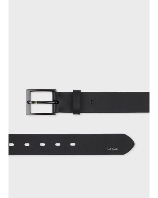 Paul Smith White Leather 'Sports Stripe' Belt for men