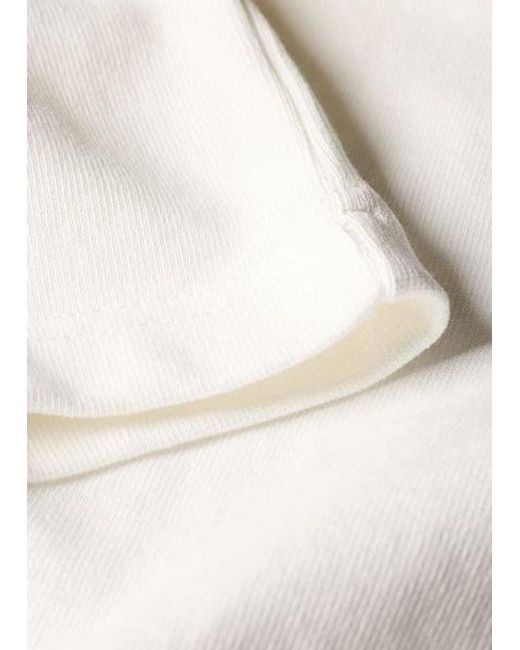 Paul Smith White Embroidered Logo Contrast-Collar T-Shirt for men
