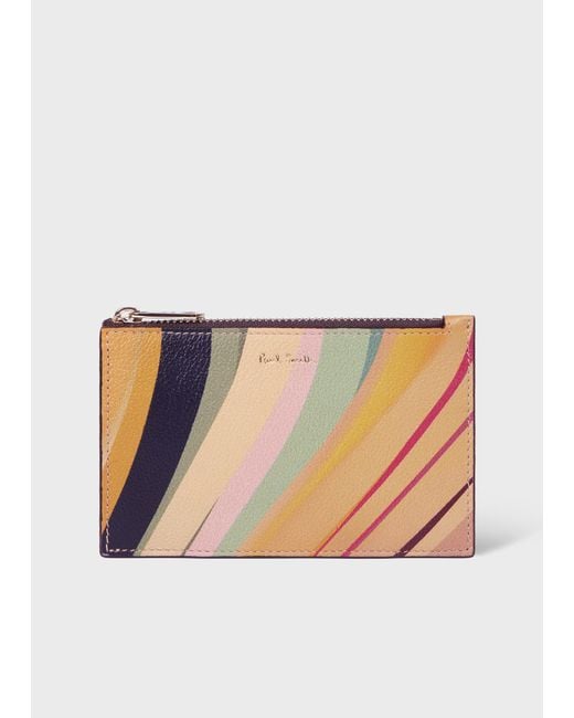 Paul Smith Blue 'Dusky Swirl' Leather Small Zip-Fastening Purse