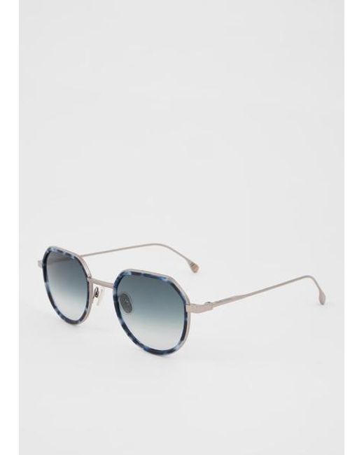 Paul Smith Blue Gunmetal Havana 'Pinnell' Sunglasses