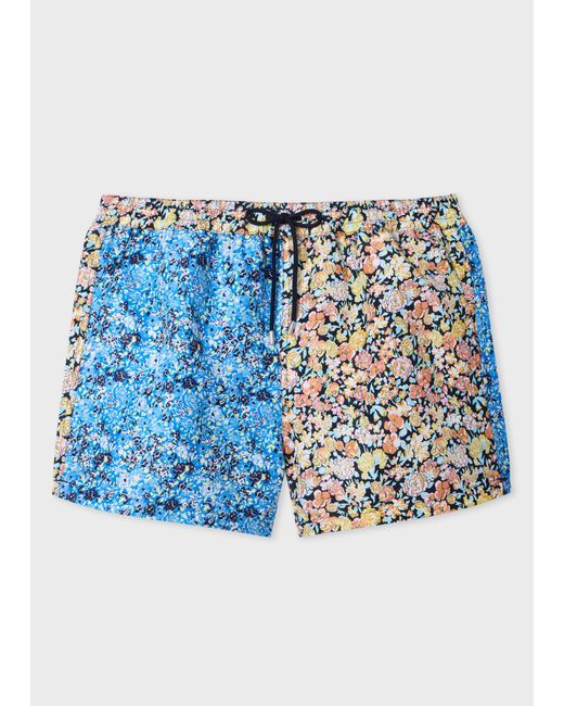 Paul Smith Blue 'Pool Smith Floral' Swim Shorts for men