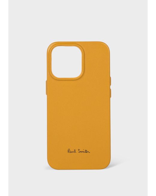 Paul Smith Orange + Native Union Yellow Leather Magsafe Iphone 14 Pro Case