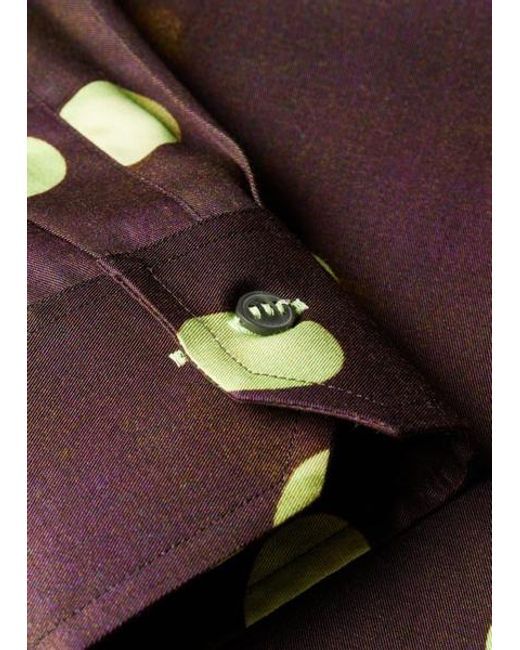 Paul Smith Brown Regular-Fit 'Pears And Polka Dot' Lyocell Shirt for men