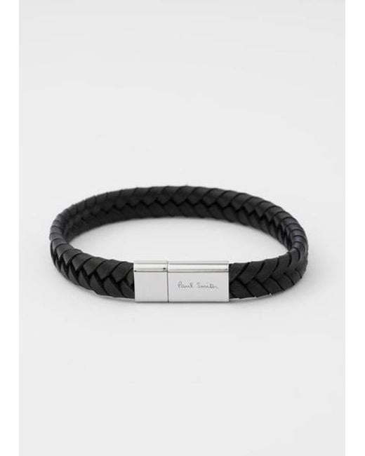 Paul Smith Metallic Braided Leather Bracelet for men