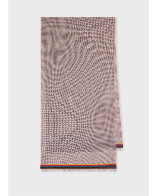 Paul Smith Pink Cotton-Blend Optic Houndstooth Scarf for men