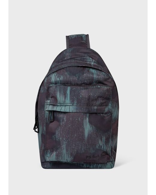 PS by Paul Smith Blue Camo Ripstop Sling Backpack for men
