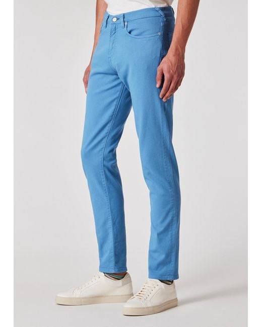 Paul Smith Blue Tapered-Fit Garment-Dyed Organic Cotton-Stretch Jeans for men