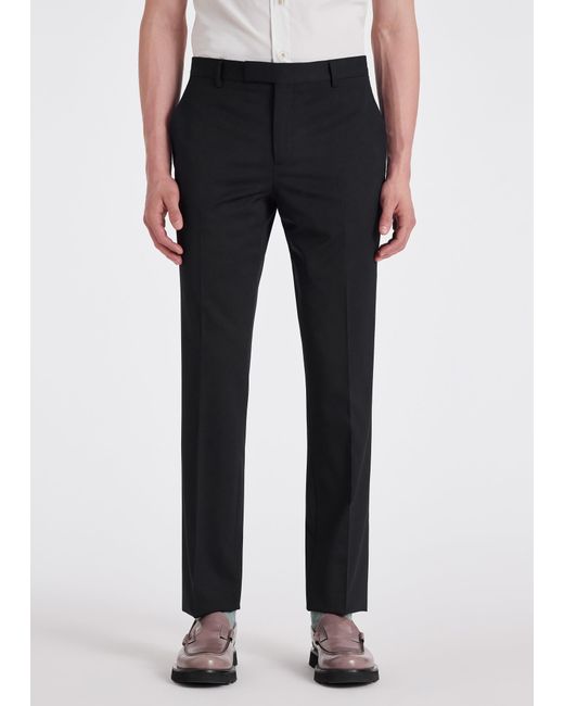 Paul Smith Blue Slim-fit Black Wool 'a Suit To Travel In' Pants for men