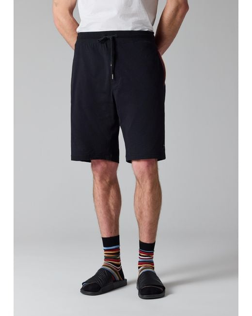 Paul Smith Black Jersey Cotton Lounge Shorts for men