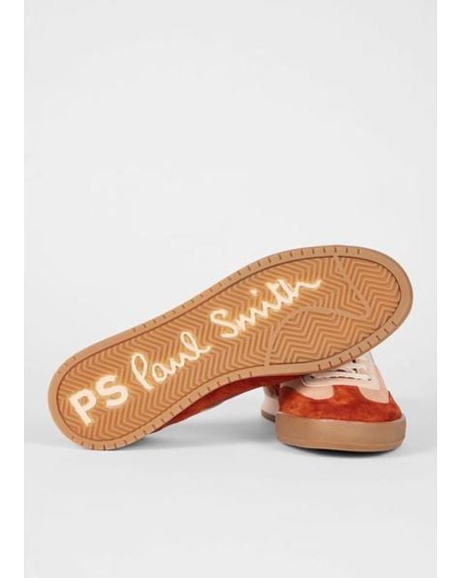 Paul Smith Brown Nubuck 'Dover' Colourblock Retro Gum Trainers