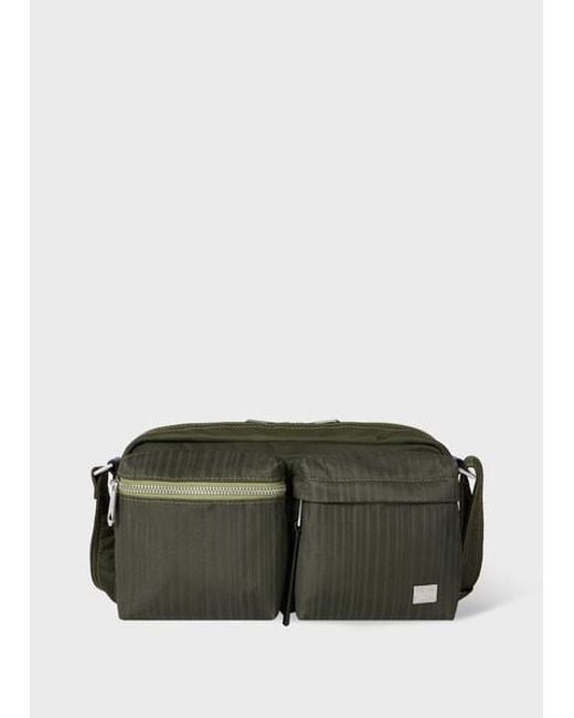 Paul Smith Green 'Laser Stripe' Recycled-Nylon Cross-Body Bag for men