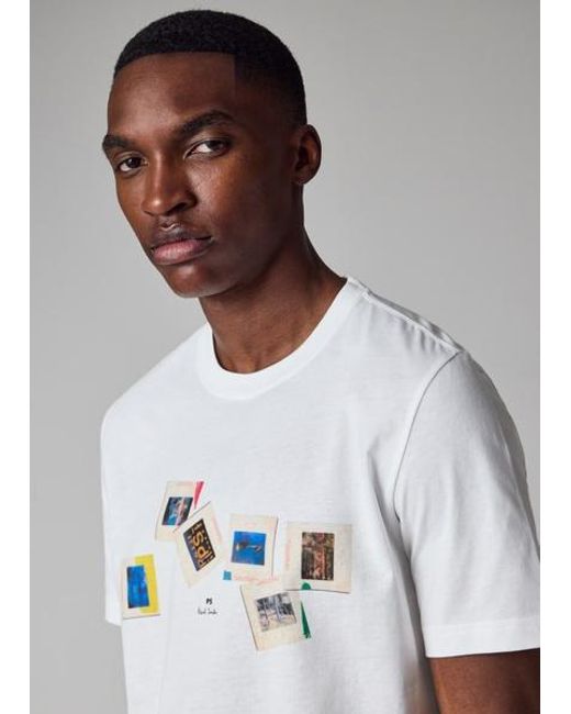 Paul Smith White 'Slides' T-Shirt for men