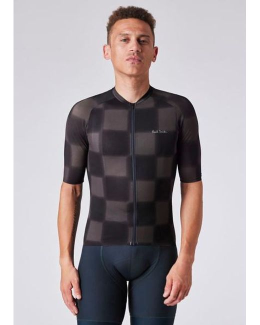 Paul Smith Black Checkerboard Race Cycling Jersey for men