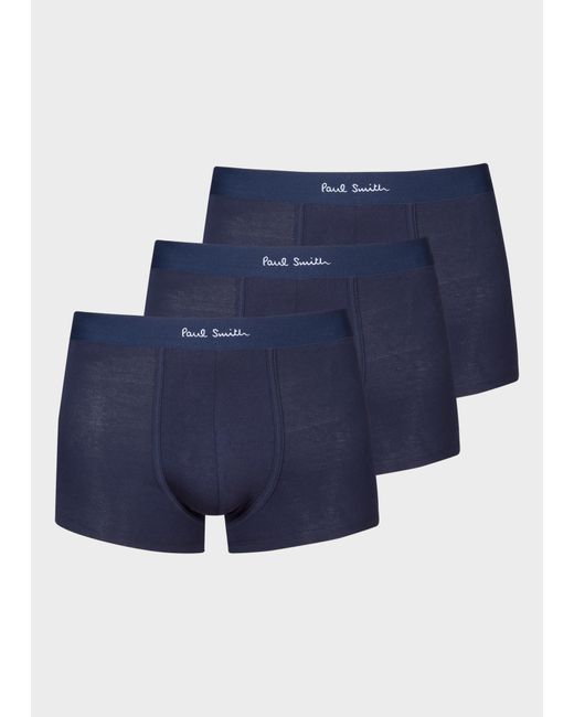 Paul Smith Navy Organic Cotton Low-rise Boxer Briefs Three Pack Blue for men