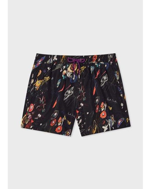 Paul Smith Blue 'Sketchbook Botanical' Swim Shorts for men
