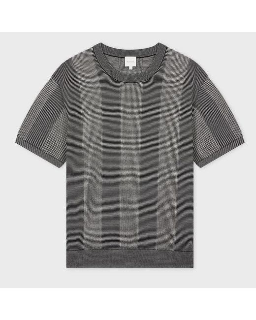 Paul Smith Gray Silk-Blend Geo Short-Sleeve Sweater for men