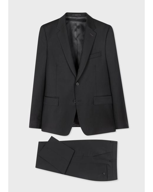 Paul Smith Black Tailored-Fit Wool Twill Two-Button Suit for men