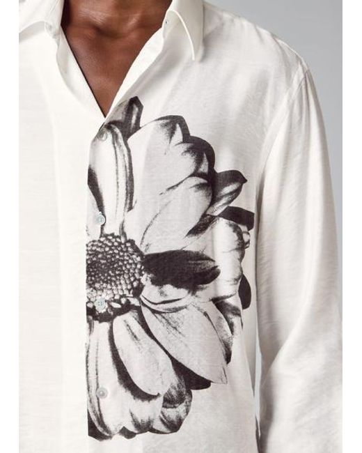 Paul Smith Gray Viscose-Blend 'Placement Daisy' Shirt for men