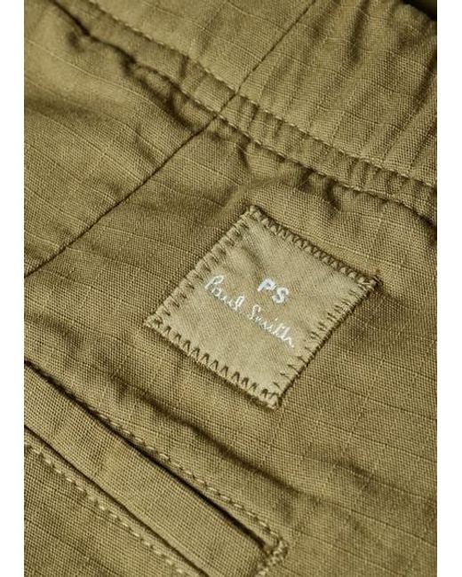Paul Smith Gray Ripstop Drawstring-Waist Shorts for men