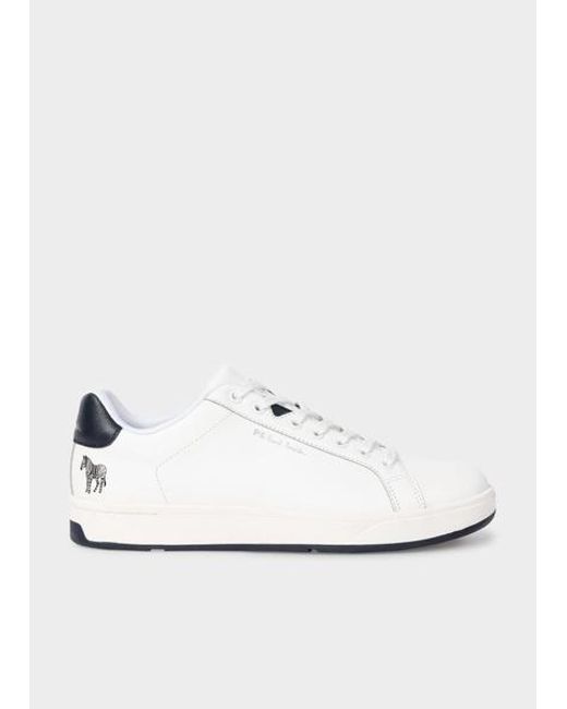 Paul Smith White Leather 'Albany' 'Zebra' Trainers for men
