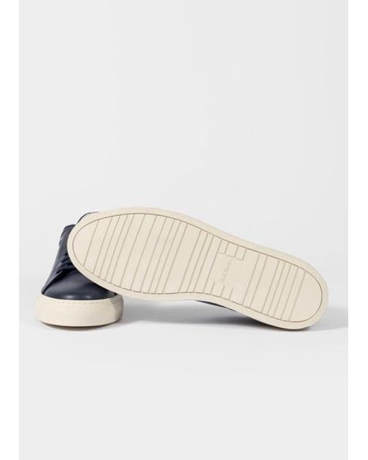 Paul Smith Blue Leather Navy Basso Sneakers for men
