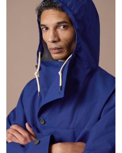 Paul Smith Blue Cotton Hooded Jacket for men