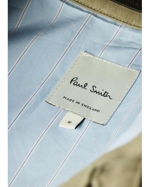 Paul Smith Blue Cotton Herringbone Field Jacket for men