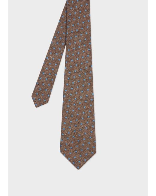 Paul Smith Brown Marl 'Polka Dot' Tie for men