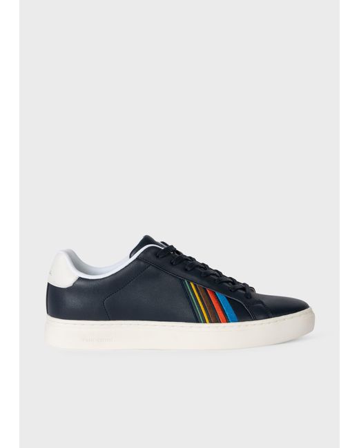 PS by Paul Smith Navy Leather 'sports Stripe' 'rex' Trainers Blue for men