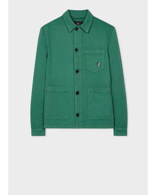 PS by Paul Smith Bright Green Cotton-linen 'broad Stripe Zebra' Work Jacket for men