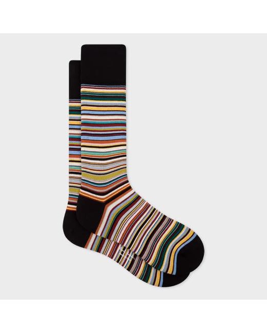 Paul Smith Black Signature Stripe Socks for men