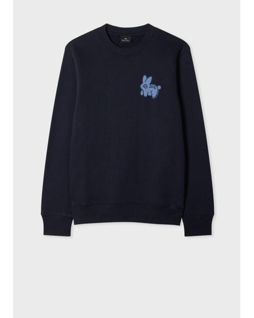 Paul Smith Blue 'Never Assume Bunny' Print Sweatshirt for men