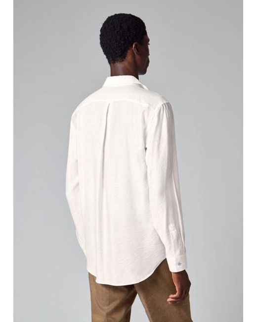 Paul Smith Gray Viscose-Blend 'Placement Daisy' Shirt for men